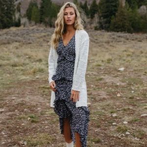 NWT - Piper & Scoot The Madsen Floral Ruffle Detail Dress in Black